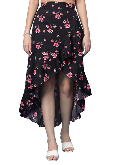 OOMPH! Long Skirts for Women Black - msk051