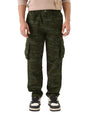 The Souled Store Solids: Light Olive Men and Boys Camouflage Print Regular Fit Cotton Cargo Pants