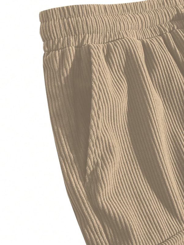 SMOWKLY Authentics Classic Mens Ribbed Polycotton Relaxed Fit Cargo Stretch Shorts || Half Pant with Drawstring & 4 Pockets ||