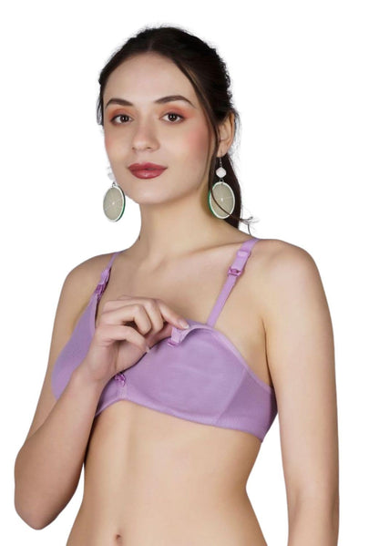 Fabme WomenS Cotton Seamless Nursing Bra (Br0219_Lavender_40)