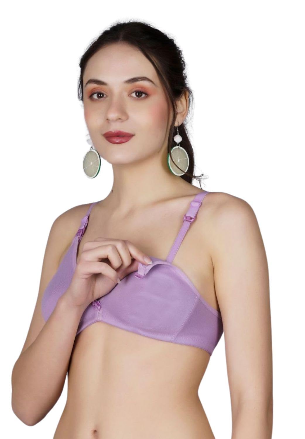 Fabme WomenS Cotton Seamless Nursing Bra (Br0219_Lavender_36)