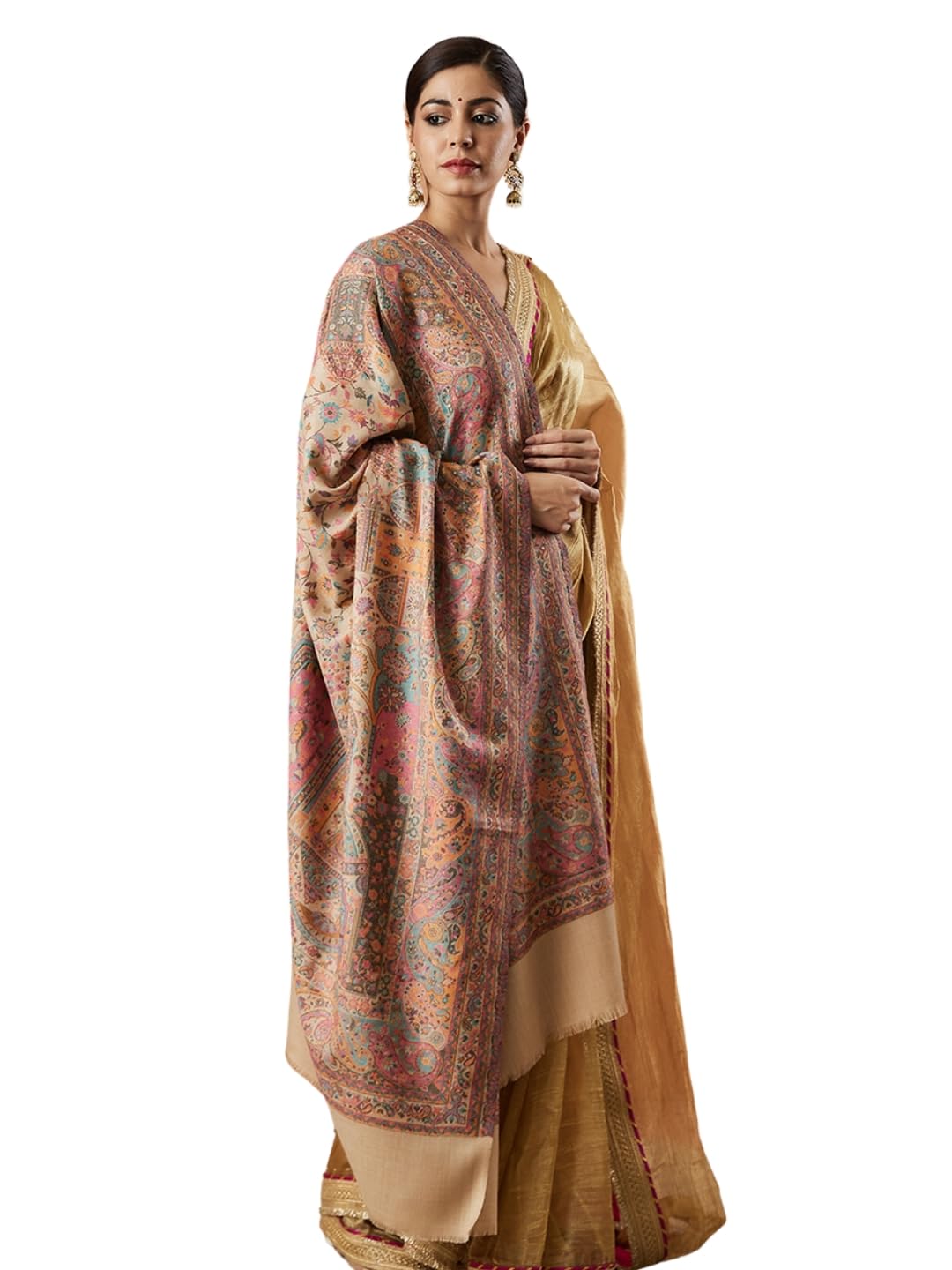 Pashmoda Women Khushnuma Kaani Wool Blend Kashmiri Shawl (Size: 101X203 CM)