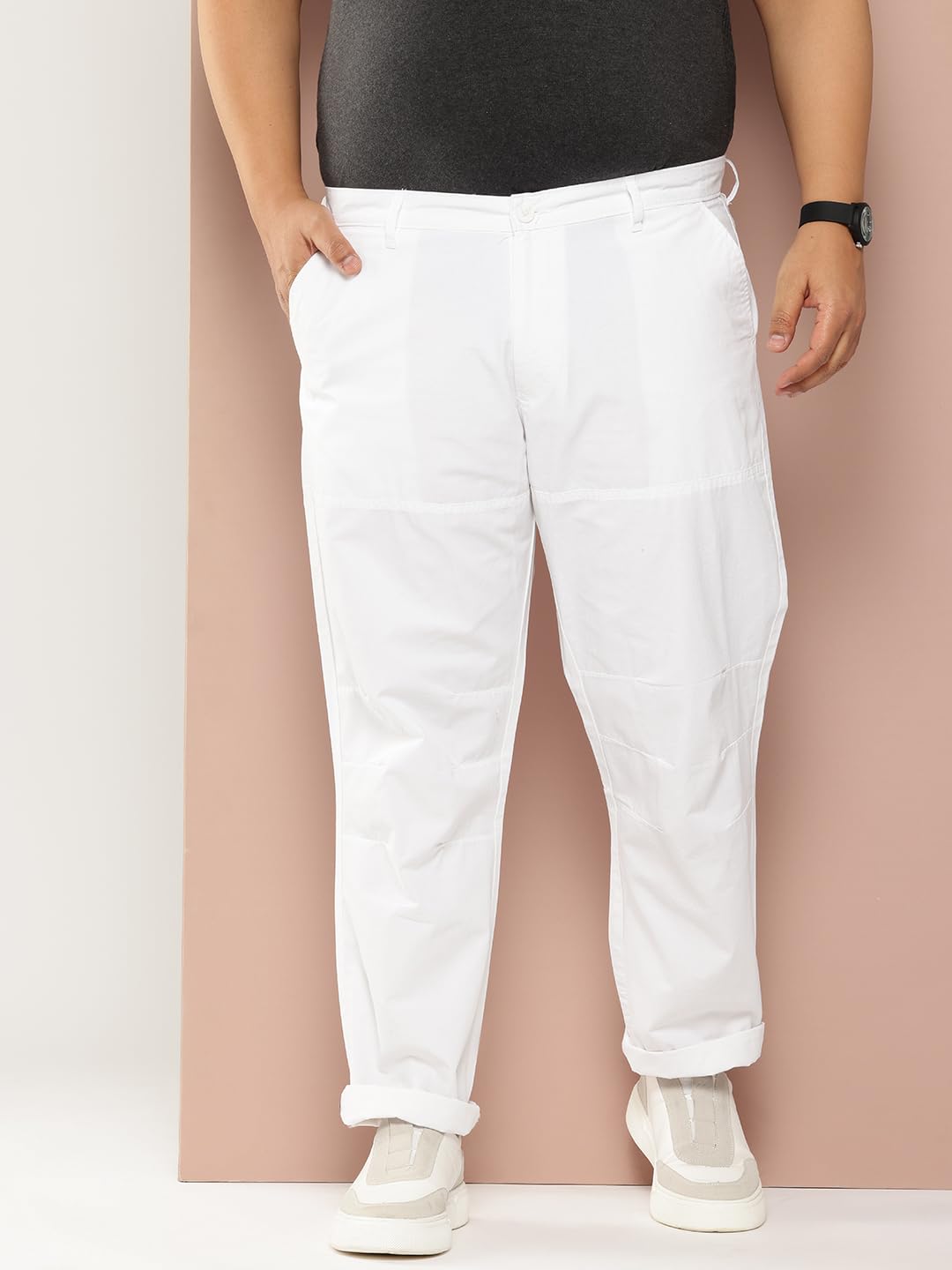 Thomas Scott Mens | Plus Size | Regular Fit | 100% Cotton | Breathable Fabric | Solid Color | Trouser | Chino | Casual Pants fo