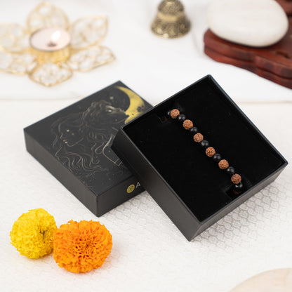 Astrotalk Divya Rudraksha Karungali Bracelet | Original 5 Mukhi Rudraksha and Karungali Beads| Shields From Evil Eye, Brings Peace & Focus | Bracelet for Man and Woman | Gift for Man & Woman
