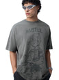 The Souled Store Popeye: Hustle Men and Boys Short Sleeves Round Neck Grey Graphic Printed Cotton Oversized T-Shirts