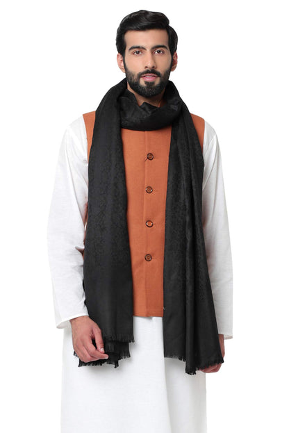 Weavers Villa MenS Plain Self Design Pure Wool Lohi/Woollen Shawl, 125Cm X 250Cm