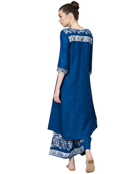 Ishin Women's Rayon Anarkali Salwar Suit Set