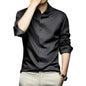 Funky Rich MenS Poly Satin Silk Solid Pattern Regular Fit Shirt With Long Sleeve Collared Neck Standard Length And Classic Styl