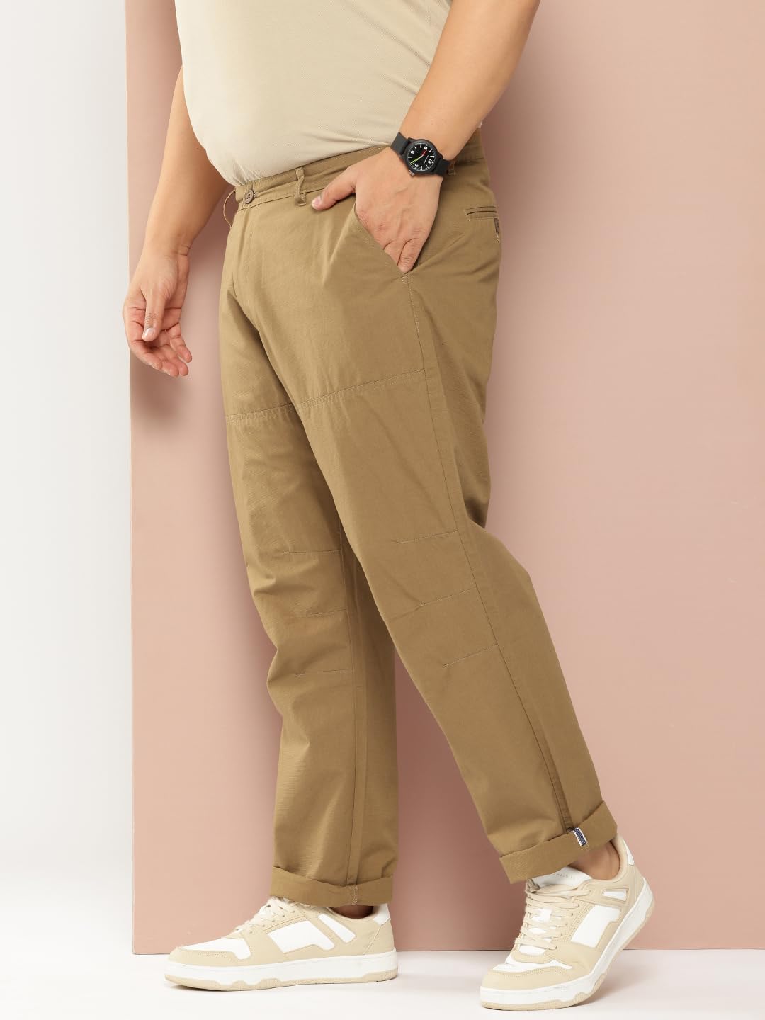 Thomas Scott Mens | Plus Size | Regular Fit | 100% Cotton | Breathable Fabric | Solid Color | Trouser | Chino | Casual Pants fo