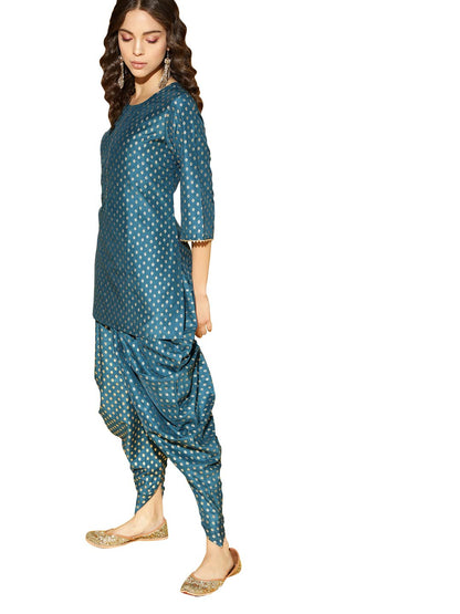 ZIYAA Women's Art Silk Salwar Suit Set (ZIKUCH3576ANDDH-S_