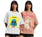 Juneberry Pure 100% Cotton Oversized Loose Baggy Fit Drop Shoulder Latest Aesthetic & Cool Graphic Prinred Half Sleeve T-Shirts