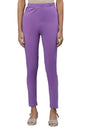 Aurelia Purple Solid Cotton Blend Leggings for Women