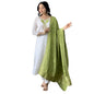 Naixa WomenS Off White Viscose With Cotton Lining Embroidered Straight Kurta With Viscose Cotton Pant And Jacquard Silk Jacquar