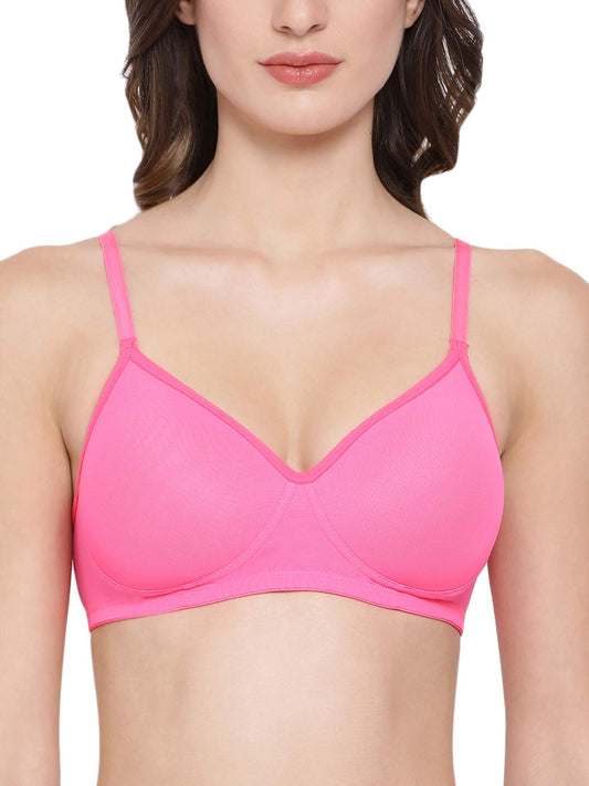 Clovia Womens Powernet Solid Lightly Padded Full Cup Wire Free T-Shirt Bra (BR1480A14_Dark Pink_40B)