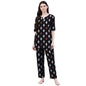 Stylum Womens Cotton Block Print Night Suit Set Black