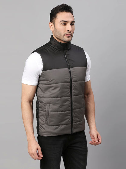 Dennis Lingo Polyester Regular Fit Long Sleeves MenS Color Block Puffer Jacket With 2 Pockets - Lightweight Casual Winterwear F