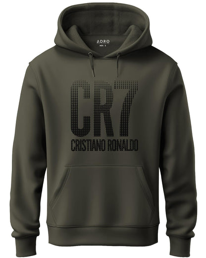 ADRO Men's Cotton Neck Hooded Sweatshirt (H20-M-CR07-OL_Olive)