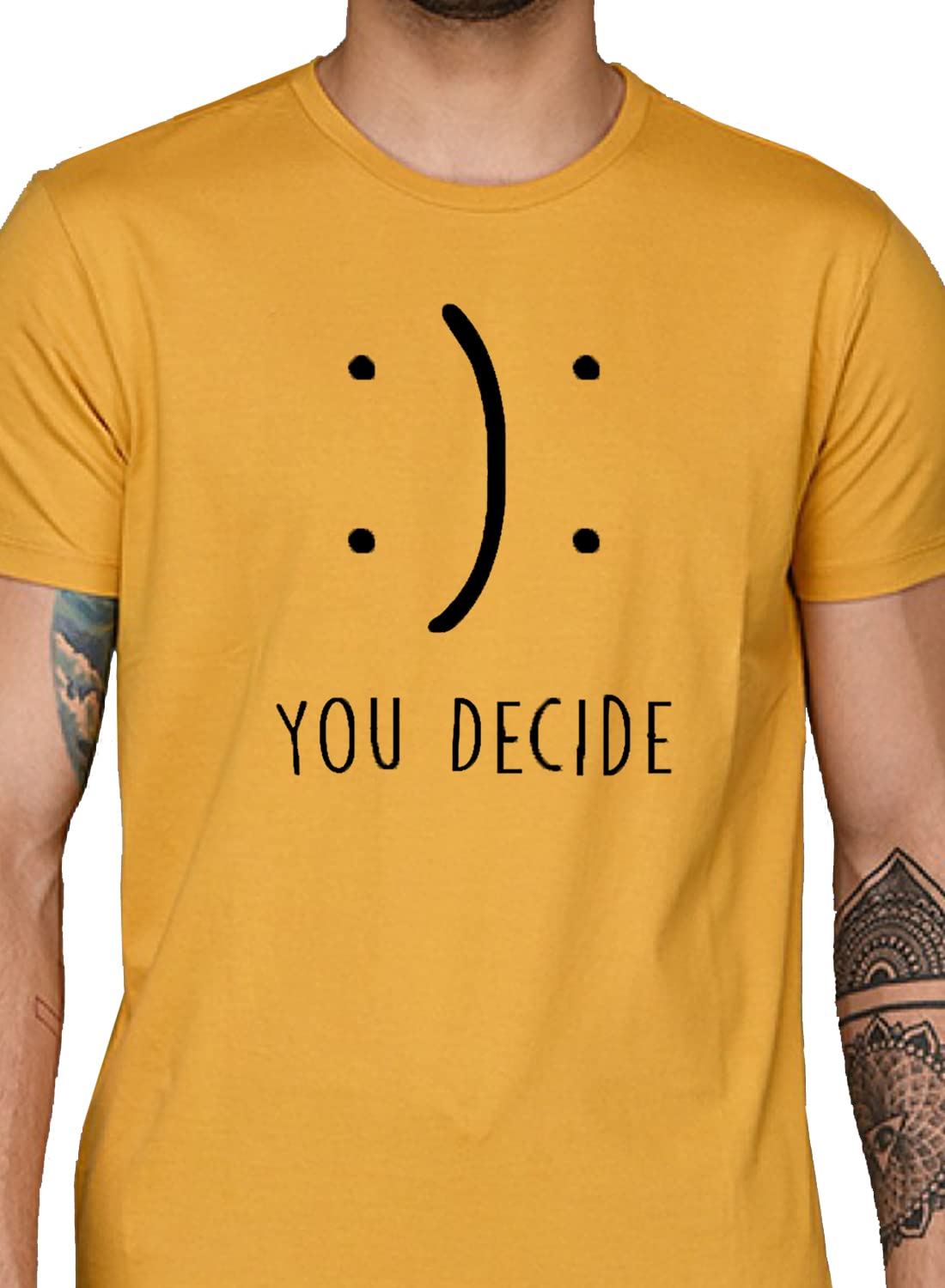 ADRO You Decide Mens Printed T-Shirts (RNR-M-DEC-MU_Mustard)