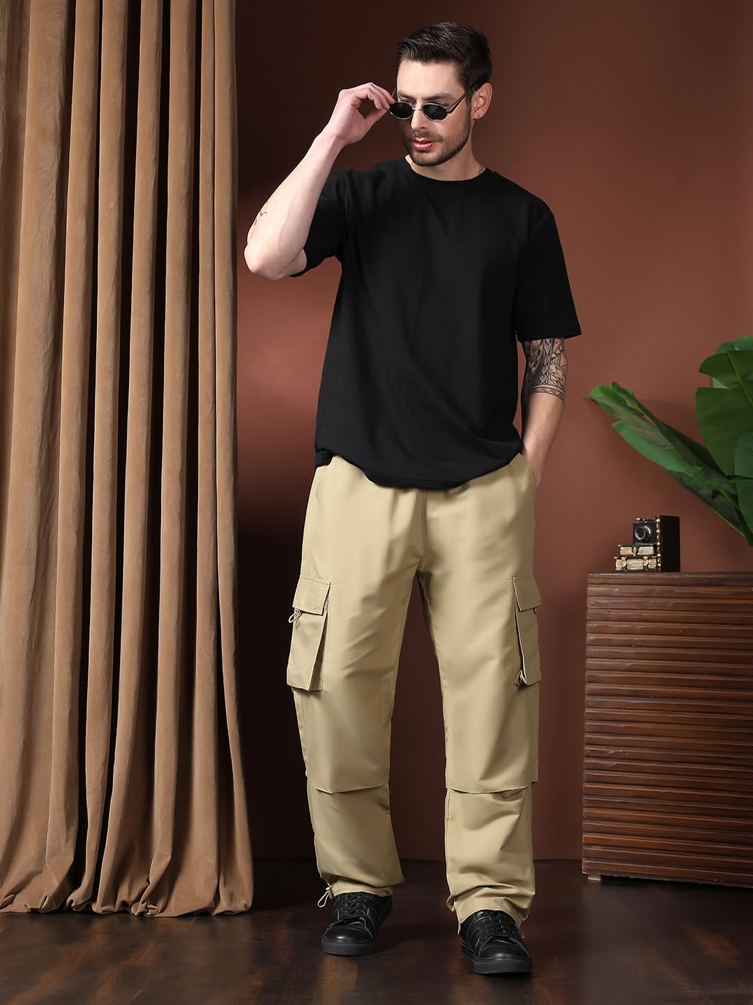 Kotty MenS Cargo Pants | Cotton Cargo Pants For Men | Comfortable & Stylish Cargos(Brown,28)