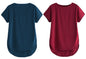 Fabricorn Combo Of Plain Airforce Blue V-Neck And Maroon Round Neck Up And Down Cotton Tshirt For Women (Airforce Blue And Maroo