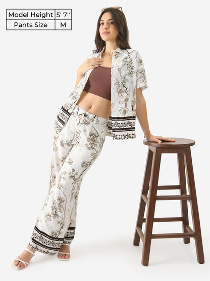 The Souled Store Gardenia White Polyester Blend Pants for Women and Girls - Elegant and Versatile Bottoms for Every Occasion