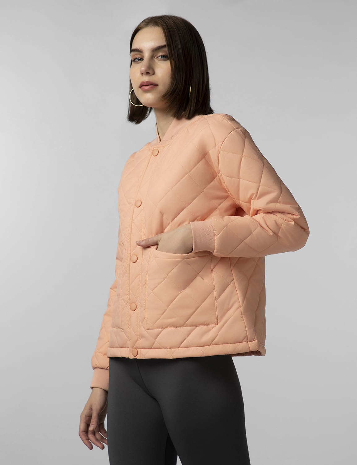 FYLTR Womens Winter Puffer Jacket with Patch Pockets - Stylish Boxy Fit | Full Sleeves | Extended Placket | Snap Button | Casua