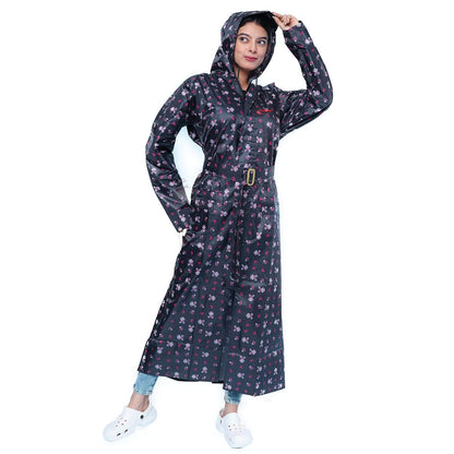 Rupa Rainsuit Women Waterproof PVC Raincoat with Hood & Carry Bag | Lightweight Rainwear for Women with Front Zip | Color May Va