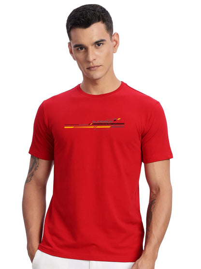 ADRO Men's Graphic Printed 100% Cotton T-Shirt - Regular Fit, Printed T-Shirts for Men (RN24-RAC-RD_Red)