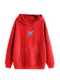 Kotty Women Full Sleeve Hooded Printed Sweatshirt Blood Red