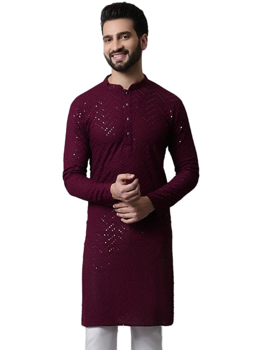 Jompers Mens Embroidered Sequinned Kurta