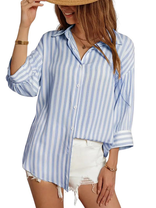 Indoprimo Striped Western Shirt For Women | Oversized Stylish Shirt Tops For Women