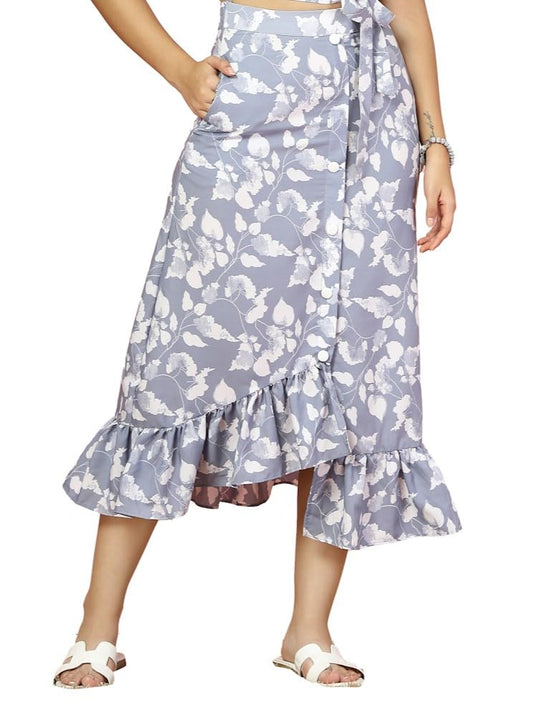 OOMPH! Long Skirts for Women Grey - msk196
