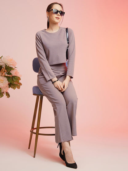 Selvia Womens Co-ords Set|Lycra Crop Top & Trouser Set|Casual Co-ords Set for Women|Two Piece Co-ord Set|Crop Top & Bottom Set(