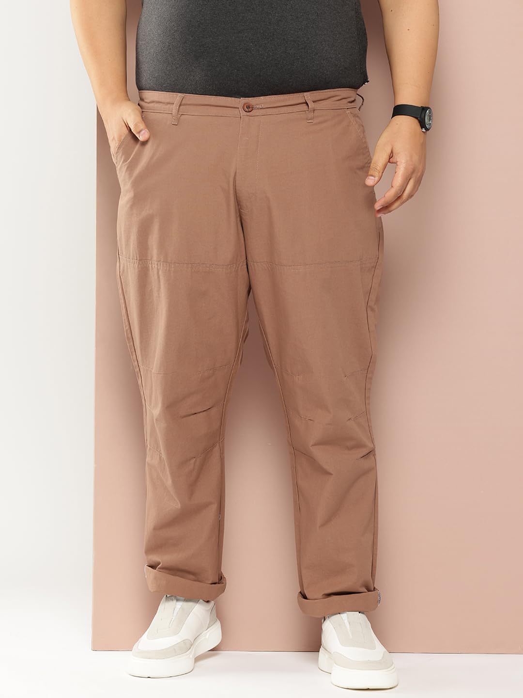 Thomas Scott Mens | Plus Size | Regular Fit | 100% Cotton | Breathable Fabric | Solid Color | Trouser | Chino | Casual Pants fo