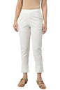 W for Woman W Cotton Blend Strechable Slim Pants for Women | Cotton Blend Slim Pants for Women | Trousers for Women