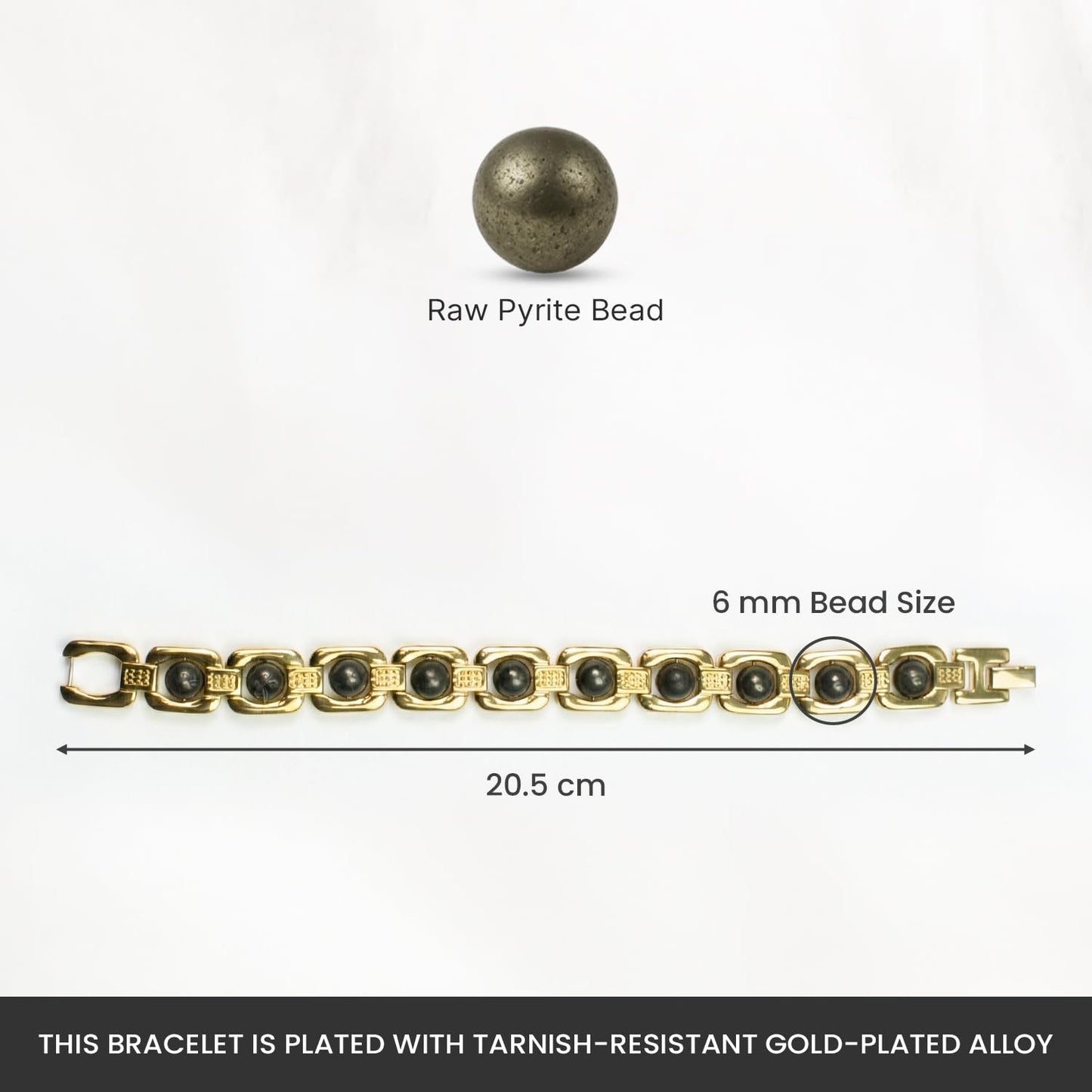 Astrotalk Metal Raw Pyrite Bracelet (Gold) | Attracts Money and Boosts Confidence | Astrology Bracelet for Man and Woman | Beautifully Crafted with Healing Crystals | Gift for Man & Woman