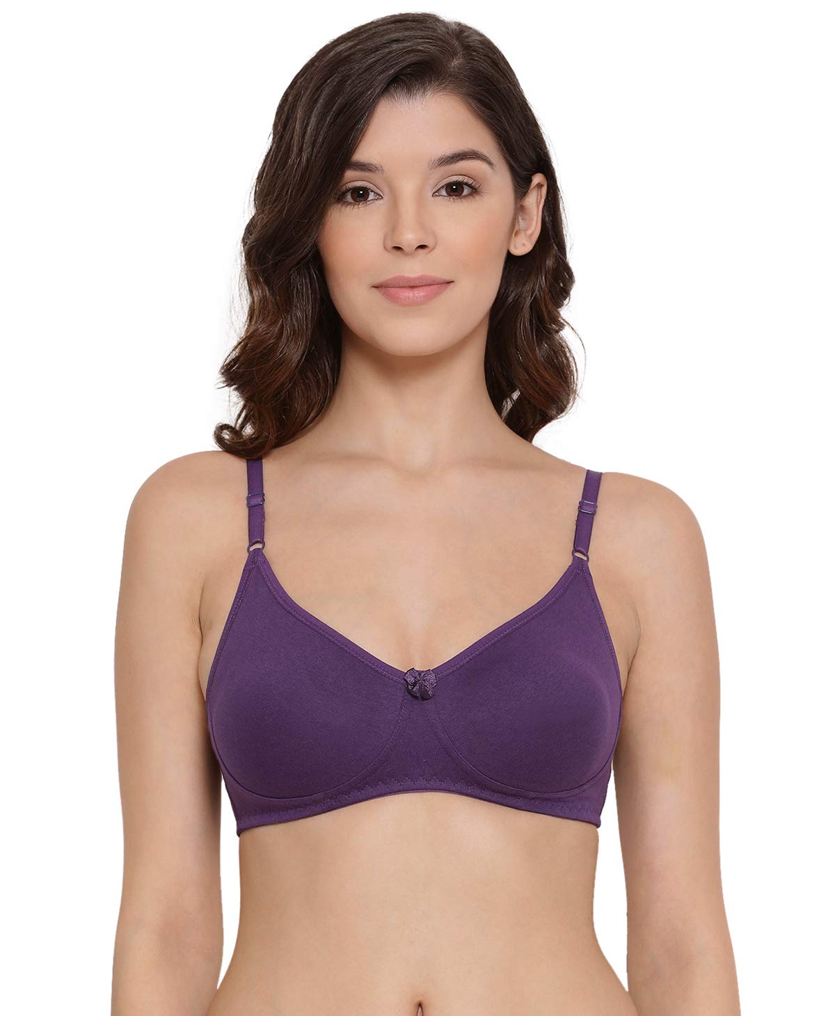 Lyra WomenS Cotton Non Padded Wire Free Seamless Bra Violet