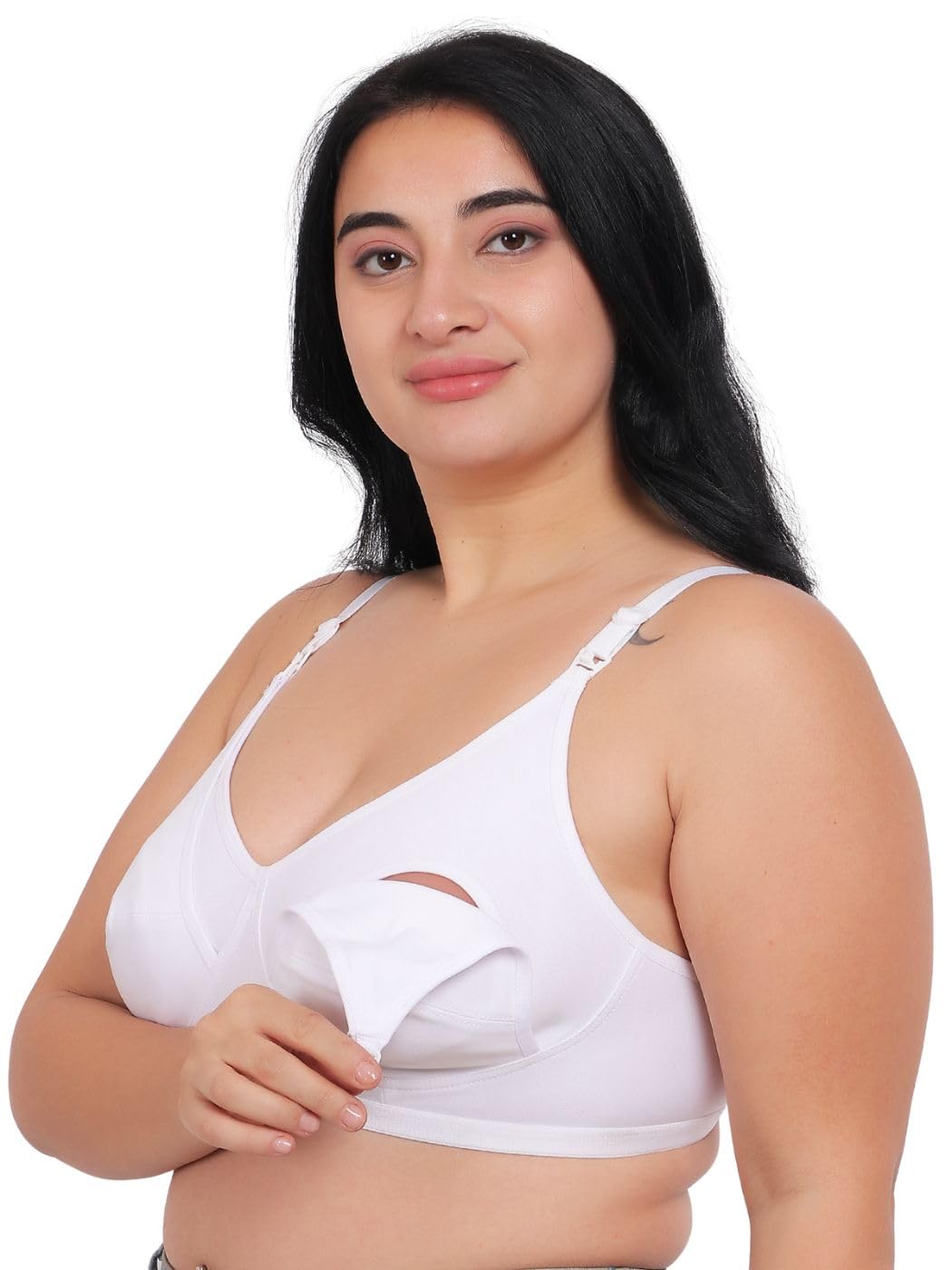 Fabme WomenS Cotton Non-Padded Wire Free Maternity Bra White