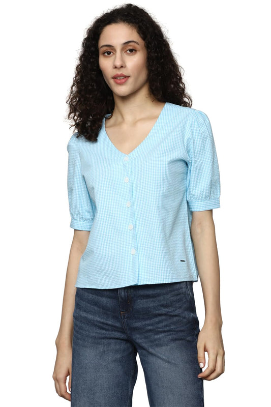 Allen Solly Women Casual Cotton Short Sleeve Stretch T-Shirt