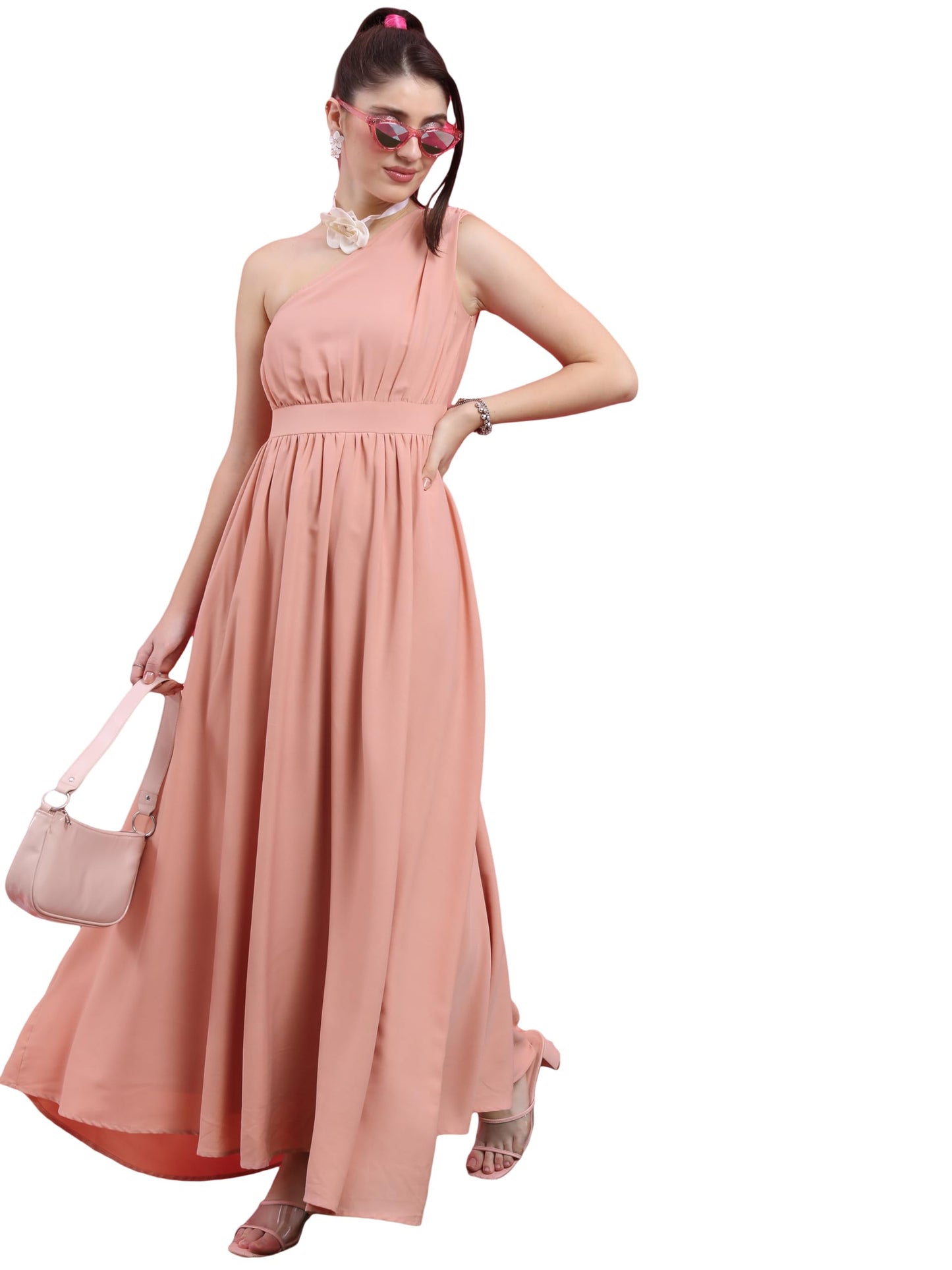 Ketch WomenS Polyester Maxi Dress (Khj6000448_Pink