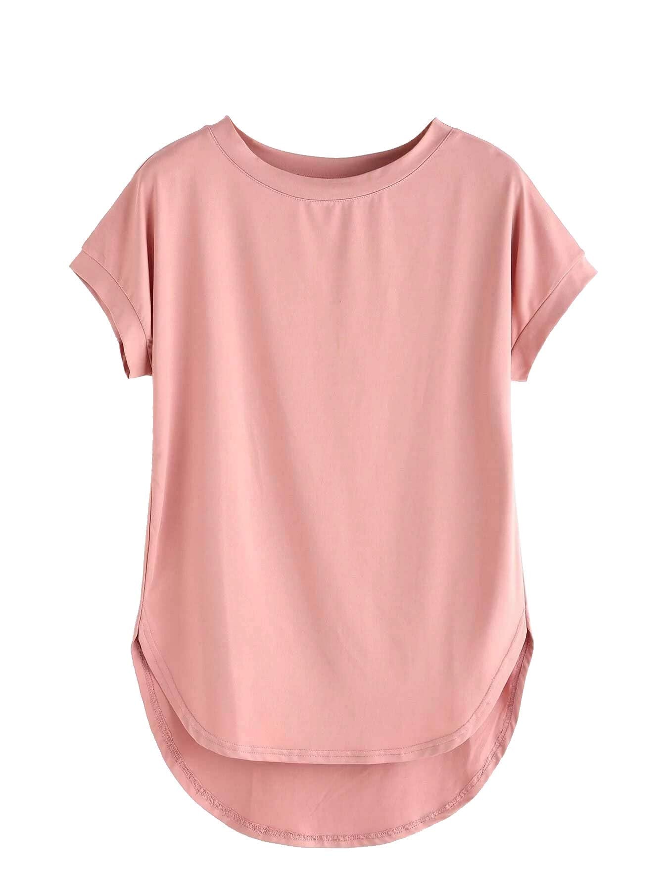 Fabricorn Womens Solid Regular Fit T-Shirt (GT01_UpDown4_P_Dusty Rose