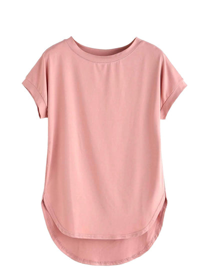 Fabricorn Womens Solid Regular Fit T-Shirt (GT01_UpDown4_P_Dusty Rose