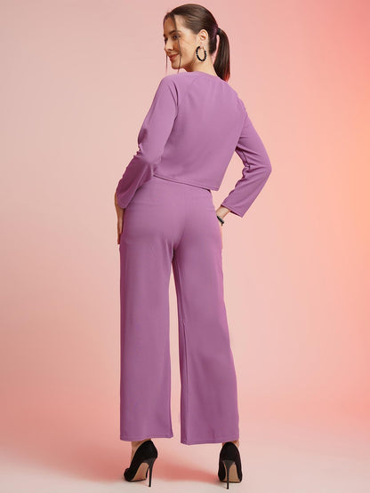 Selvia Womens Co-ords Set|Lycra Crop Top & Trouser Set|Casual Co-ords Set for Women|Two Piece Co-ord Set|Crop Top & Bottom Set(