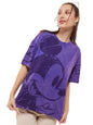 Bewakoof Official Disney Merchandise Mickey Womens Graphic Print Oversized Fit Half Sleeve Round Neck Pure Cotton T-Shirt_63405