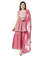 Stylum Women's Bandhej Printed & Embroidered Cotton Kurta Pant With Dupattat (Ksdmorjim_Mulberry)