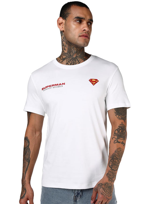 Bewakoof Party Animal Official DC Merchandise Superman Mens Graphic Print Regular Fit Half Sleeve Round Neck Cotton T Shirt_685