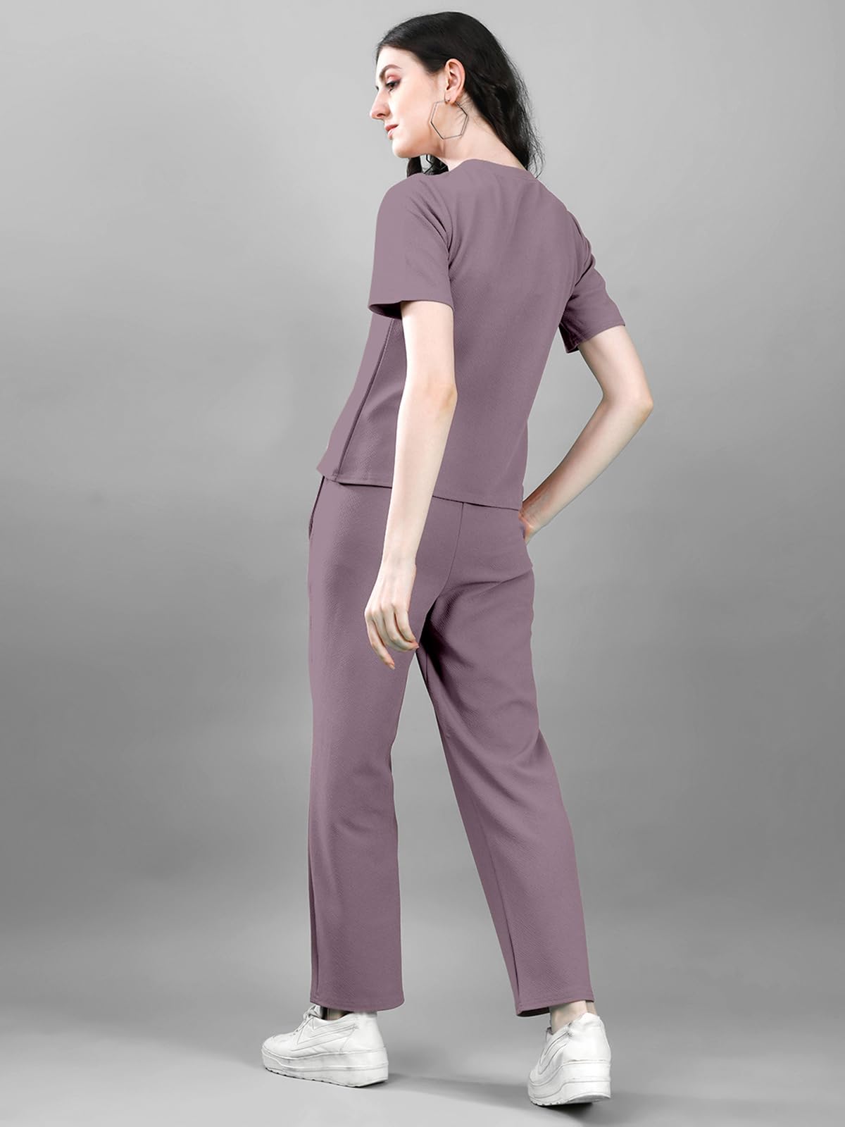 Selvia Co-Ords Set For Women|Lycra Top & Trouser Set|Casual Co-Ords Set For Women|Solid Two Piece Co-Ord Set|Sports Wear Co-Ords