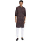 Fabindia Men Cotton Printed Long Kurta Red_Xs