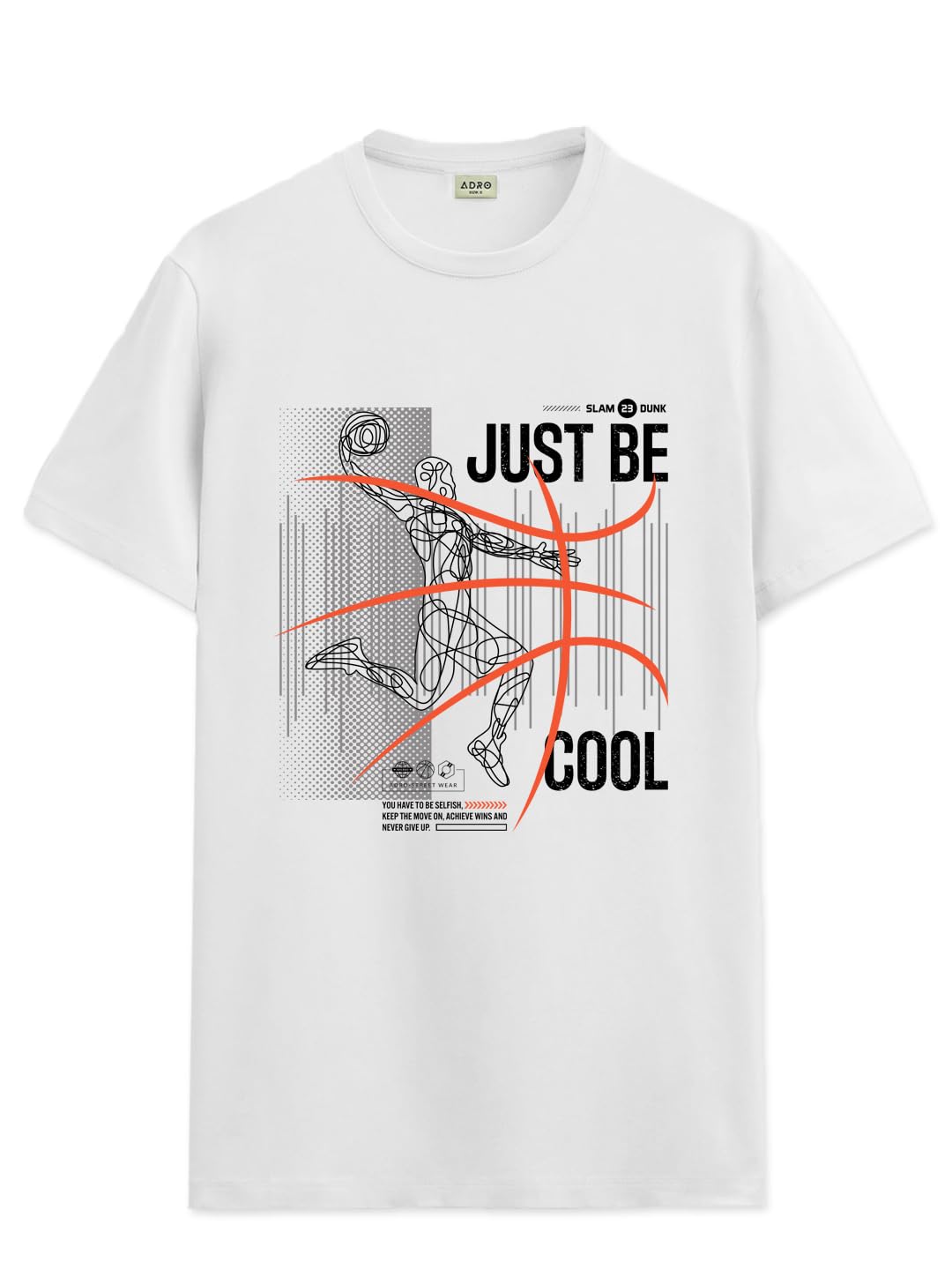 ADRO Men's Graphic Printed 100% Cotton T-Shirt - Regular Fit, Printed T-Shirts for Men (RN24-BCL-WH_White)