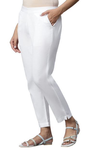 Aurelia Cotton Blend Strechable Trouser for Women | Ankle Length Trouser for Women | Cotton Blend Trouser for Women | Pants for